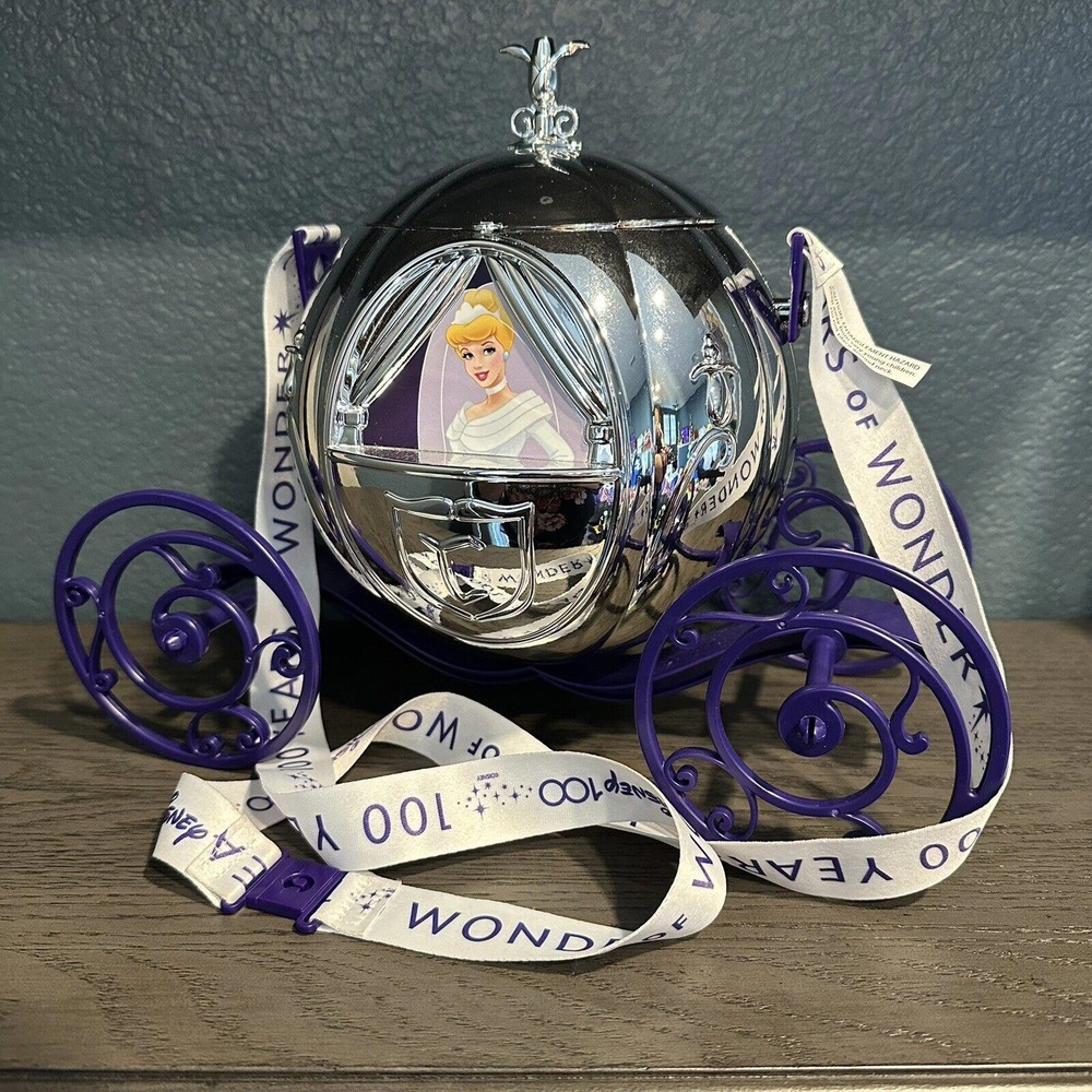 Disneyland Cinderella Platinum Pumpkin Coach Carriage Popcorn Bucket NEW
